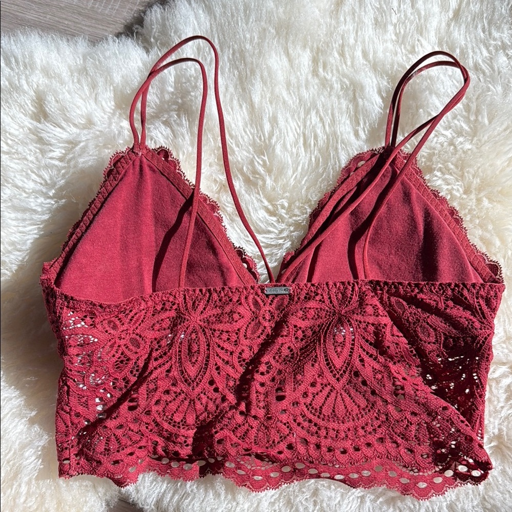 Red Lace Bralette - Picture 2 of 3